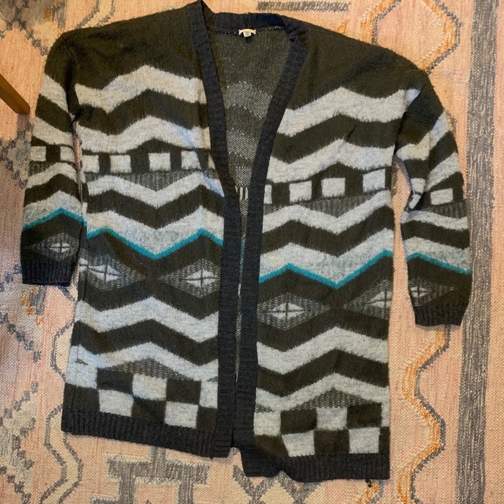 Tribal print blanket cardigan